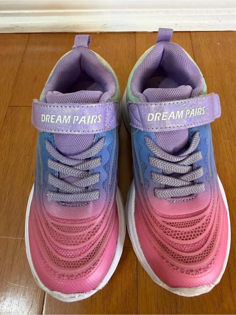 Dream Pairs Girls Size 12 Rainbow Glitter Sneakers